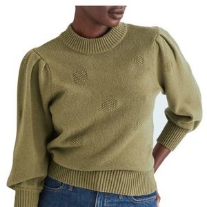Madewell Eaton Dotted Puff Sleeve pullover sweater